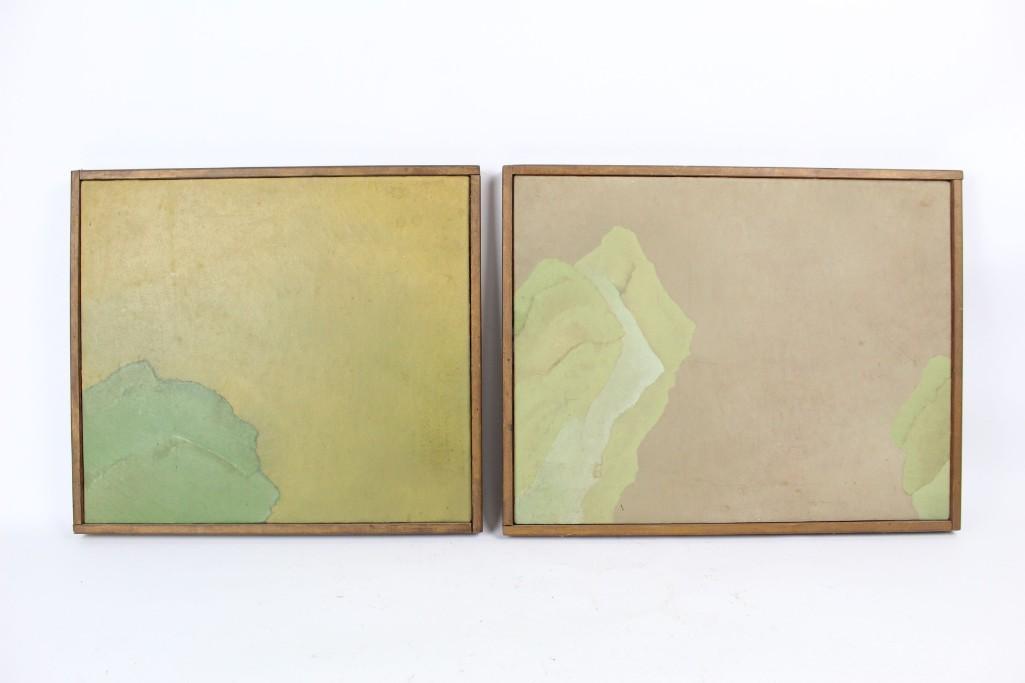 Pair of Mid Century Modern Abstract Framed Paintings (1 of 8)