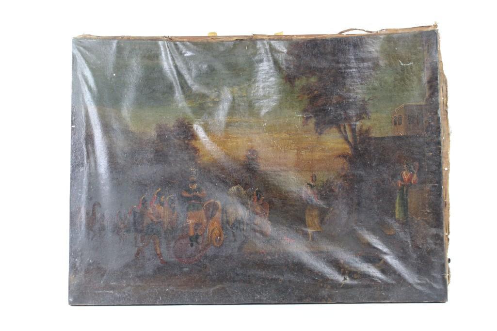 Antique Art Naive Oil Painting Jephthah (1 of 10)