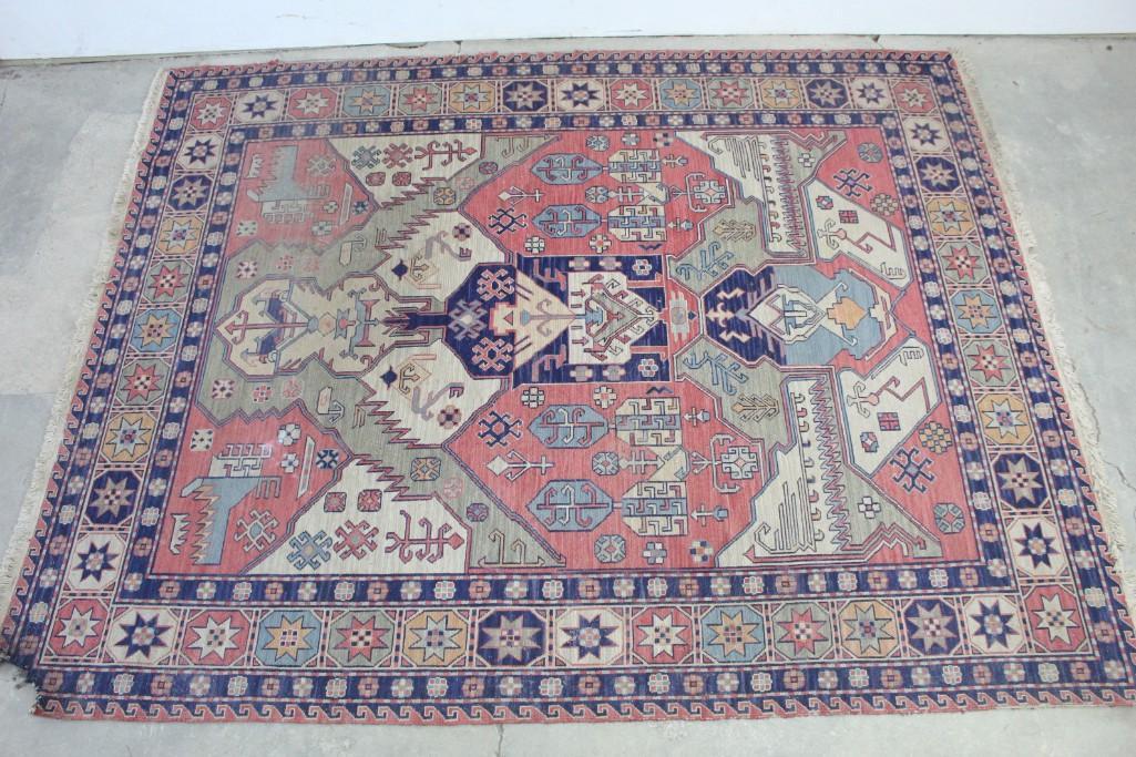 Antique Room Sized Symbolic Oriental Rug,Colorful (1 of 9)