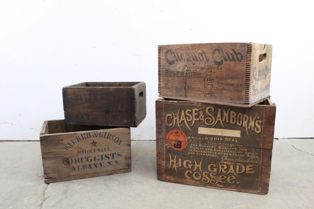 Antique Advertising Wood Crate Boxes,Soda,Coffee (1 of 5)