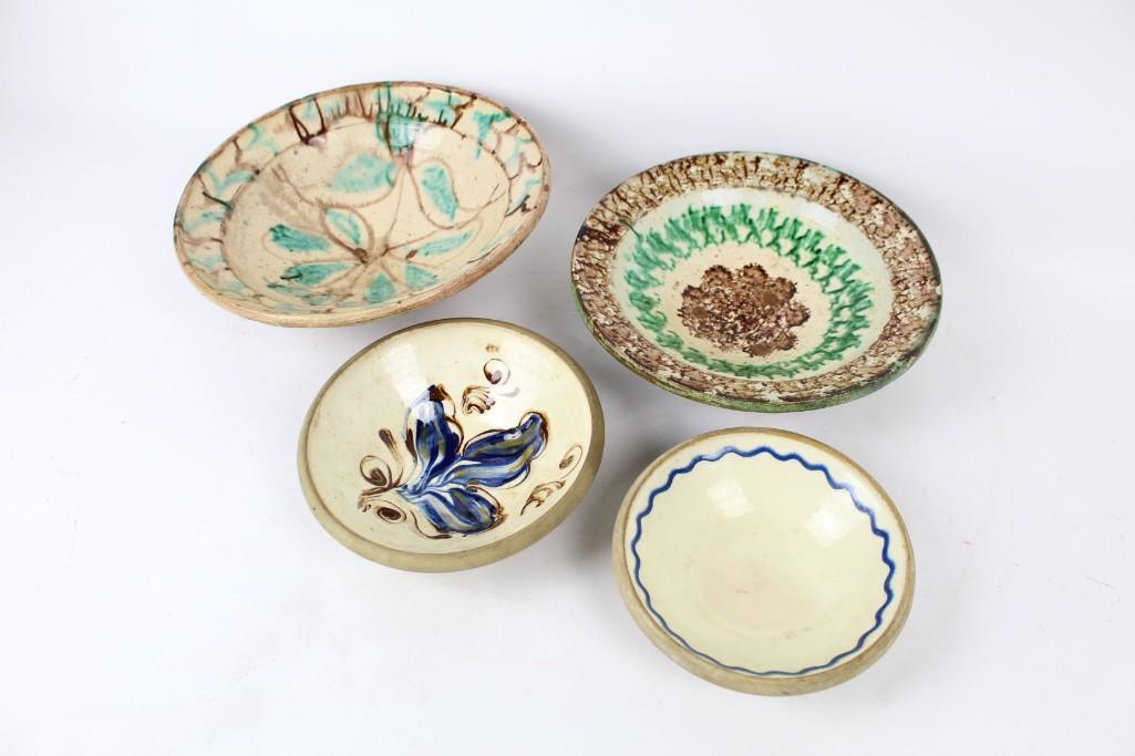 Lot of 4 Country Hand Decorated Ceramic Pottery Bowls (1 of 9)