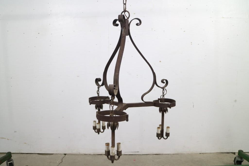 Hanging Wrought Iron Light Fixture,9 Lights (1 of 5)
