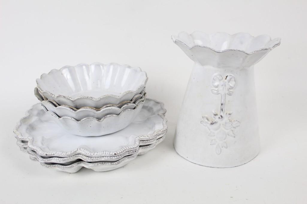 Lot of French Glazed Pottery Vase,Plates & Bowls (1 of 11)