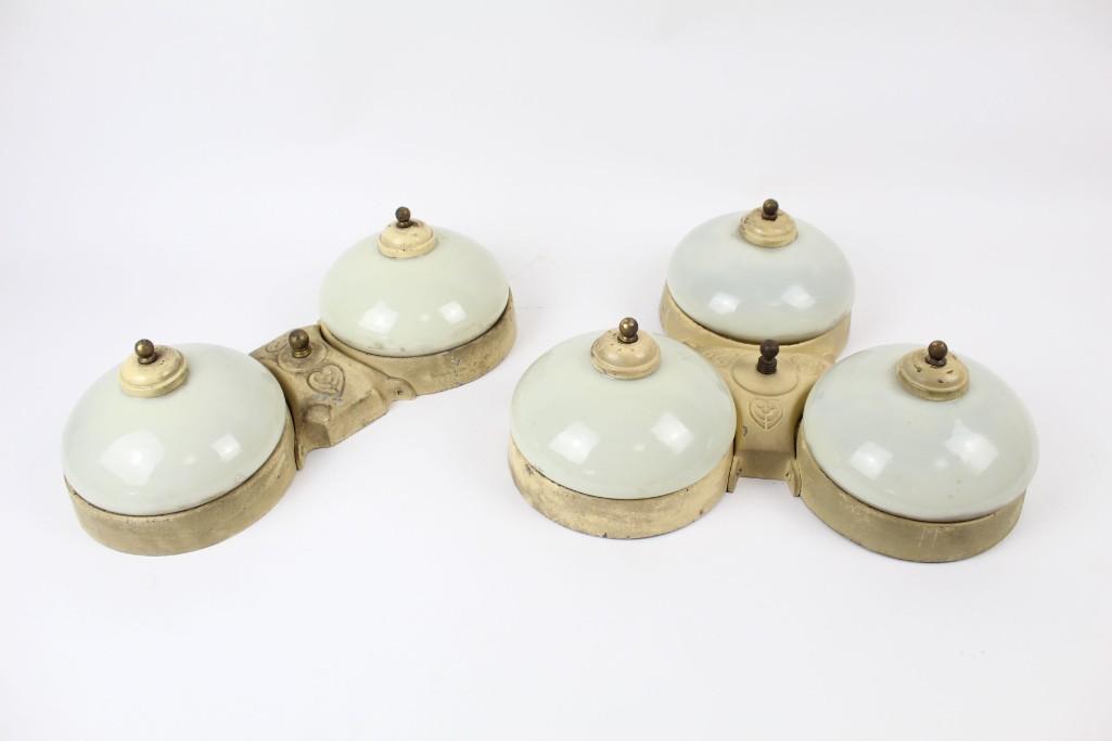 Pair of Flush Mount Ceiling Lights,Milk Glass (1 of 10)