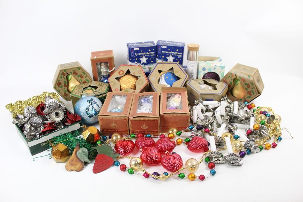Collection of Glass Christmas Decorations,Old World,Etc (1 of 14)