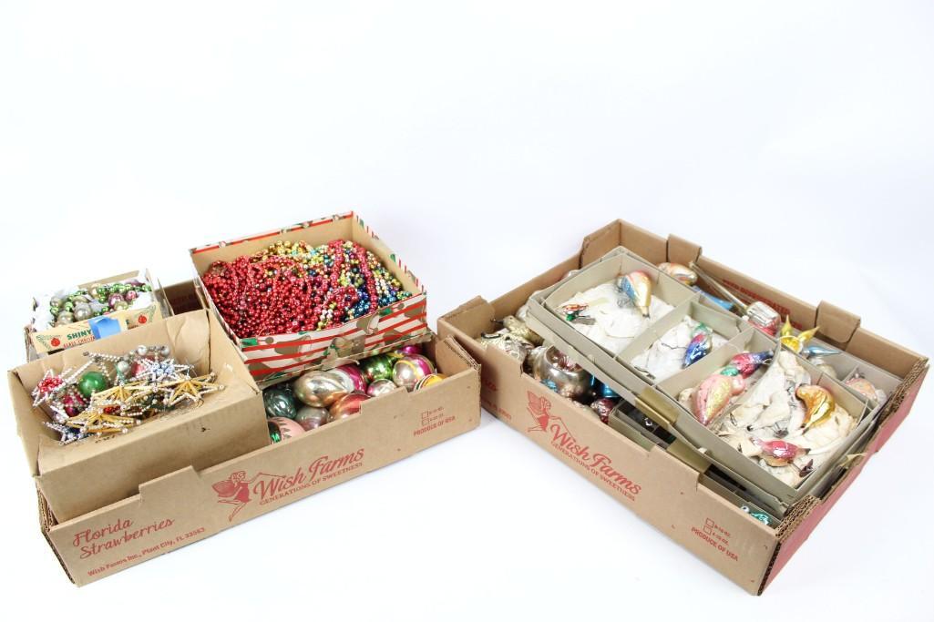 Collection of Antique Christmas Ornaments & Garland (1 of 18)