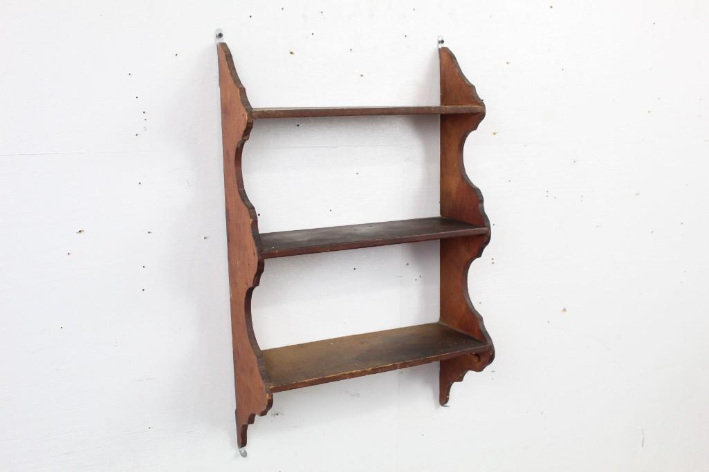 Diminutive Antique Handmade Wood Wall Shelf Nice Patina (1 of 9)