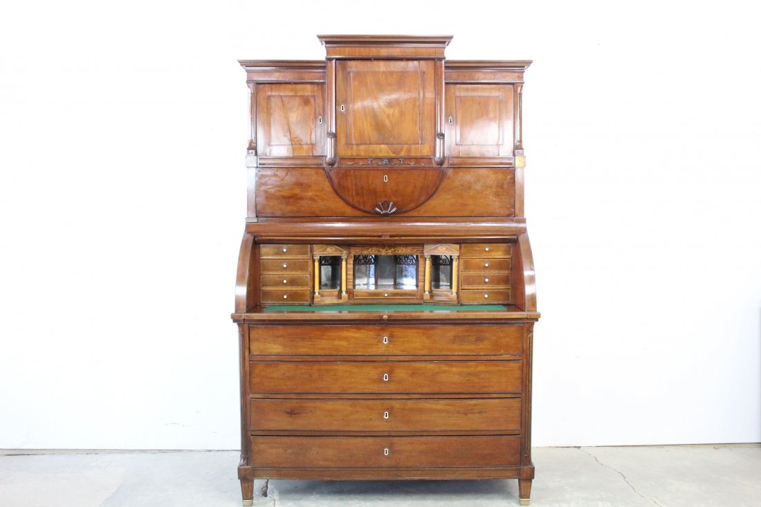 Antique Heavy 4 Tier Dresser w/ Pull Out Felt Top Desk (1 of 12)