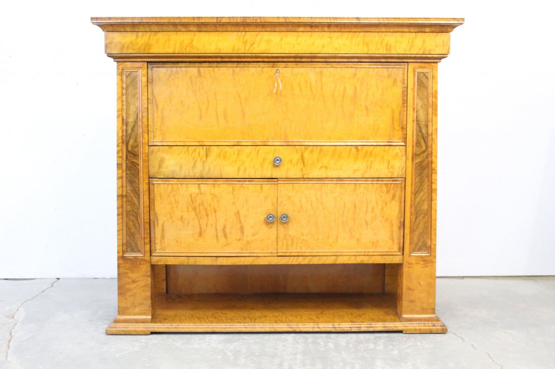 Heavy Wood Dresser w/ Pull Down Drawer & Side Drawers (1 of 9)