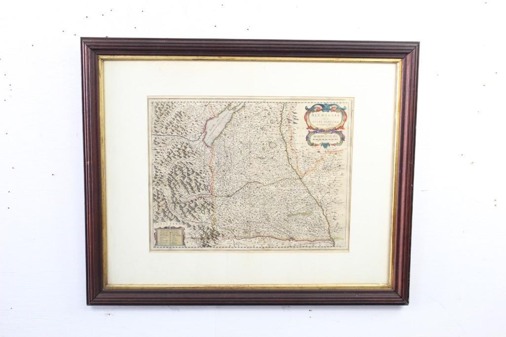 Antique Framed Map of Germany by A Christophoro Hurtero (1 of 6)