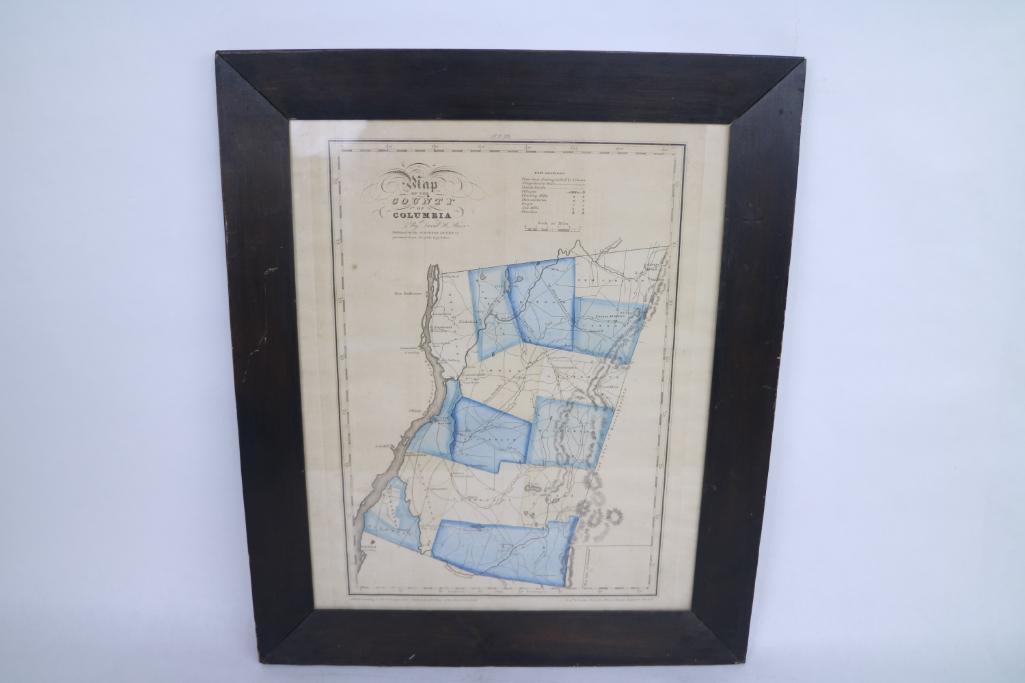 Antique Framed Map of Columbia County, NY 1829 (1 of 7)