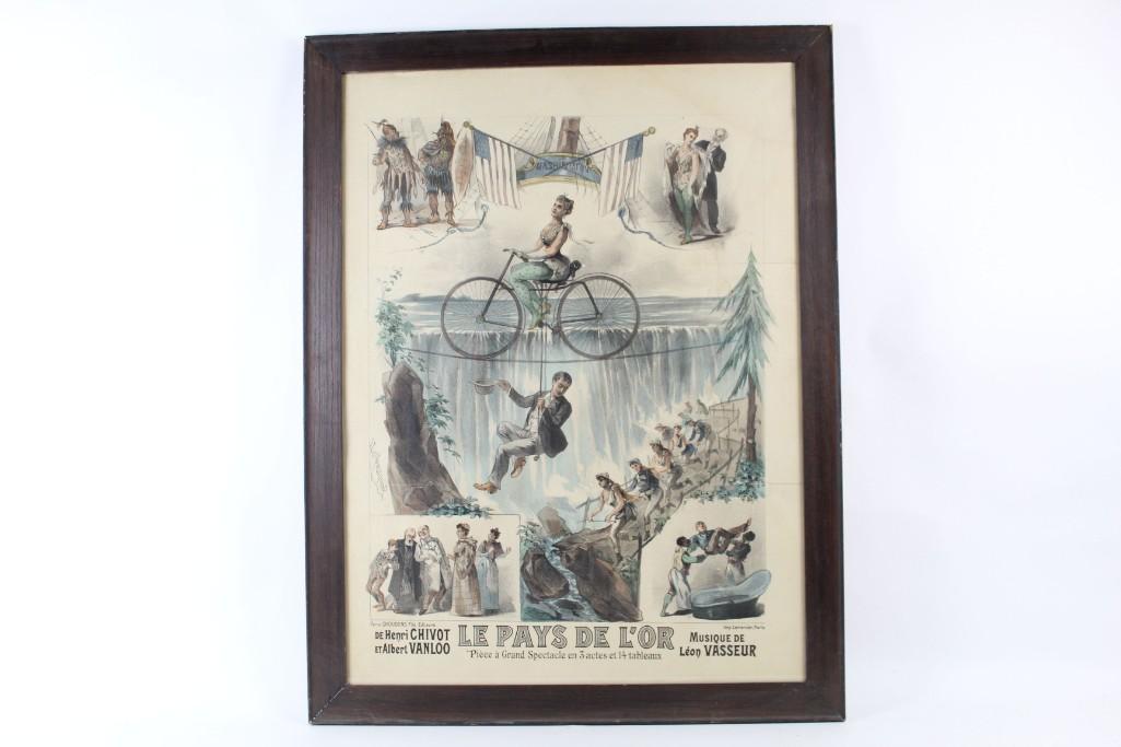 Framed French Bicycle Poster Lemercier Le Pays de L'Or (1 of 7)