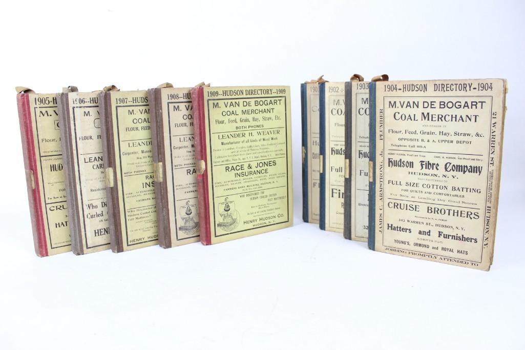 Set of 9 Hudson NY City Directory Books 1901-1909 (1 of 16)