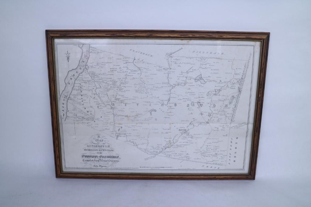 Antique Framed Map Livingston,Germantown,Claremont NY (1 of 7)