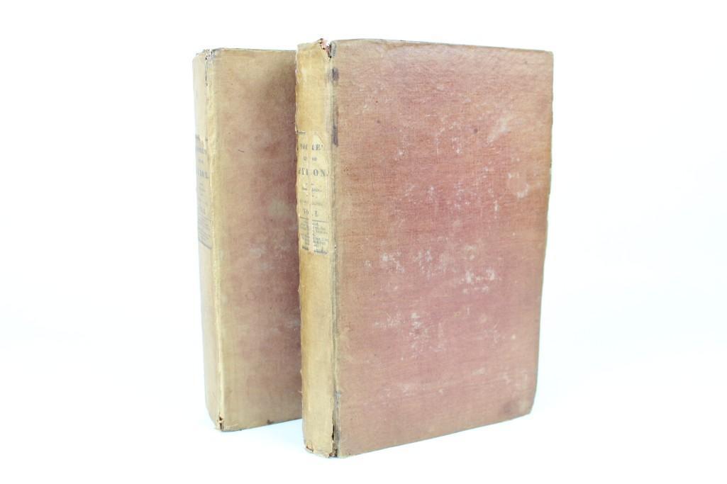 Life of Lord Byron, 2 Volumes, Thomas Moore,1831: Letters and Journals of Lord Byron, with Notices of his Life, 2 Volumes, by Thomas Moore,1831. Two Volumes are hardcover, cloth bound in reddish brown with paper labels on the spine. Harper's Ster