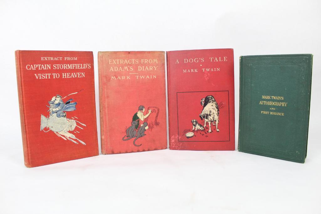 4 Mark Twain Books; 1st Ed Dog's Tale, Autobiography (1 of 20)