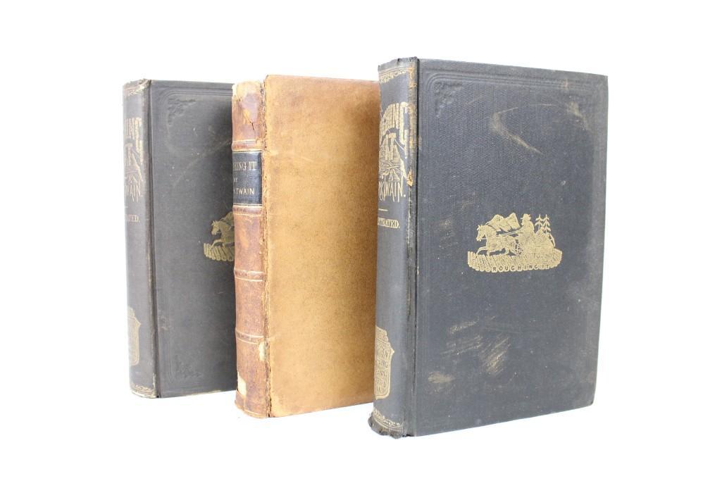 3 Copies Mark Twain's Roughing It, 2 1st Editions 1872 (1 of 17)