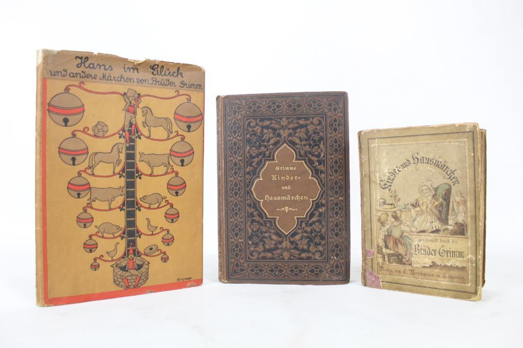 Lot of 3 Brothers Grimm's Books in German, Fairytales (1 of 18)
