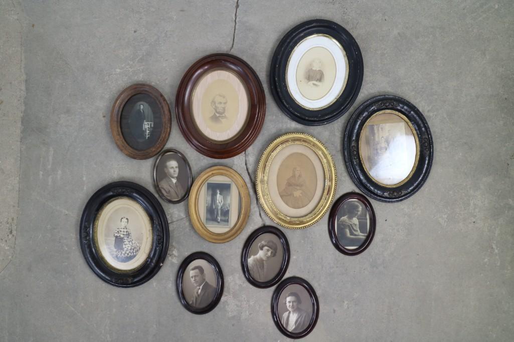 Assorted Lot, Framed B&W Portrait Antique Photographs (1 of 10)