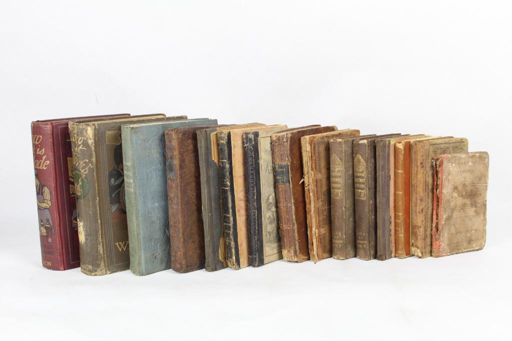 Lot of 15 Assorted Books, Antique Reference Works 1800s (1 of 20)
