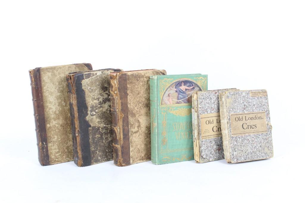 Collection of 6 Antique English & German Books, Woodcut (1 of 18)