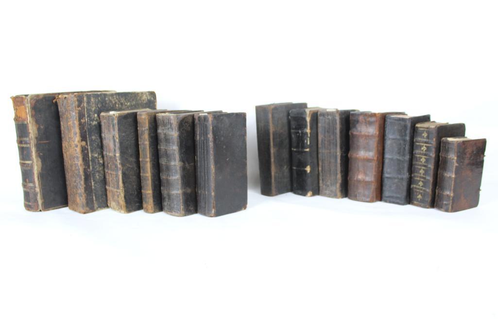 Lot of 13 Leather 18th & 19th c Antique German Books (1 of 19)