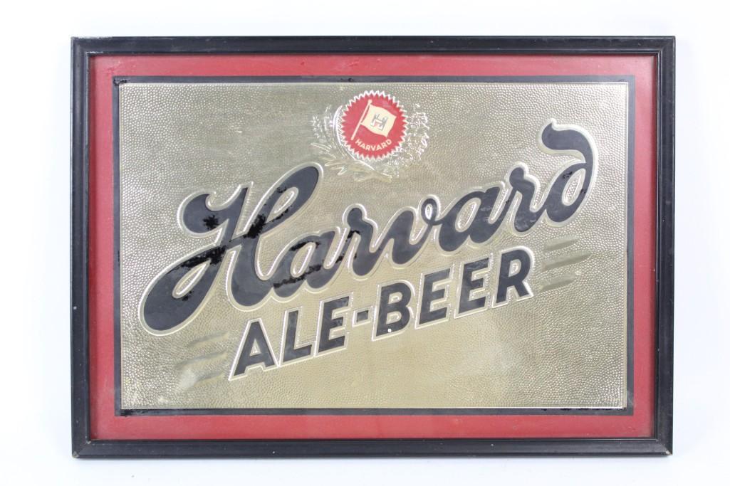 Framed Vintage Harvard Ale -Beer Sign, Bar, Breweriana (1 of 7)