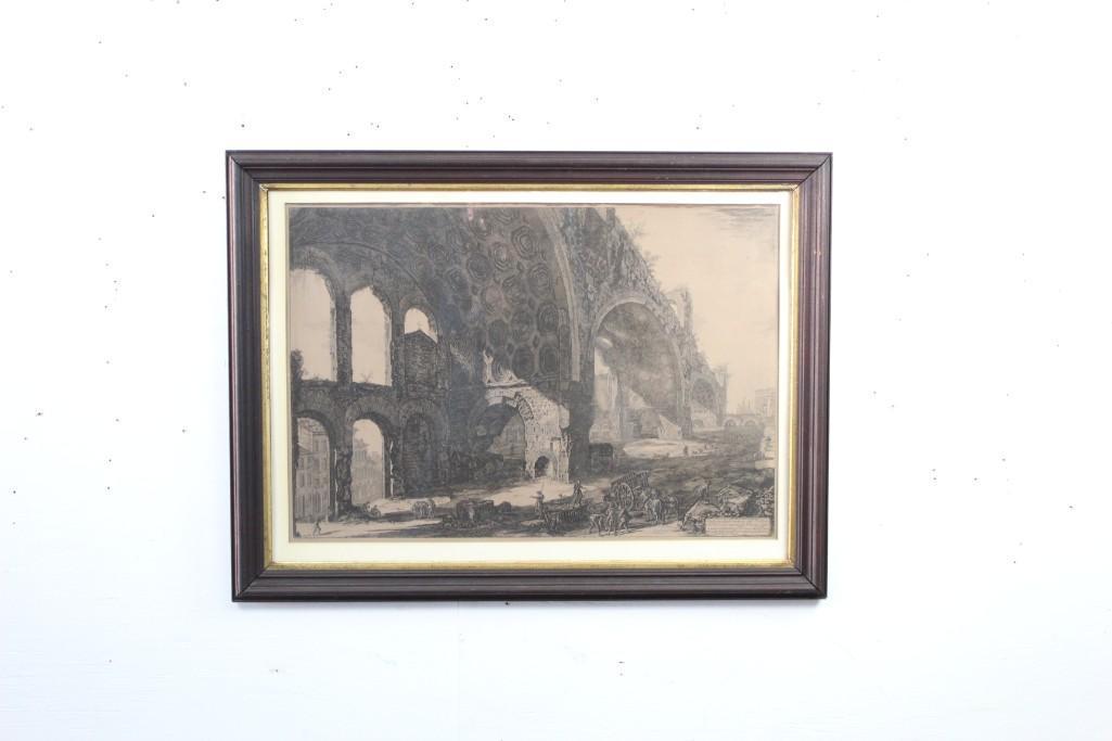 Antique Framed Engraving by Cavalier Piranisi F 18 Cent (1 of 6)
