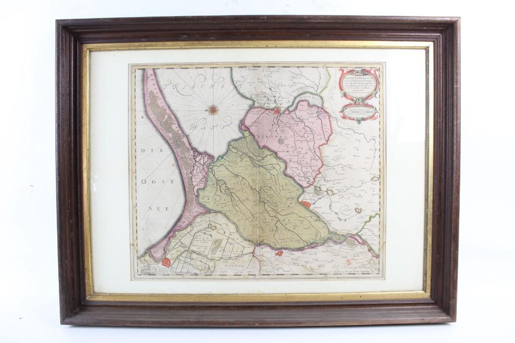Framed Antique Map of Northwest Germany, Deutschland (1 of 9)
