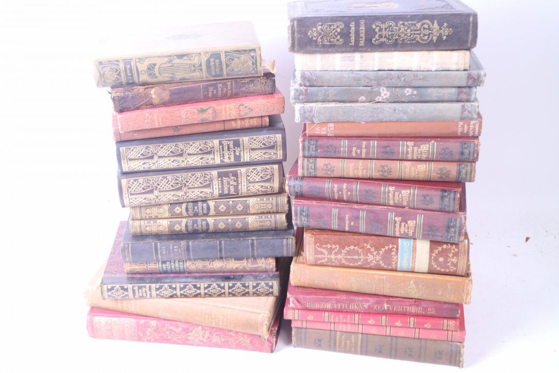 Lot of 29 German Leatherbound & Clothbound Books (1 of 6)