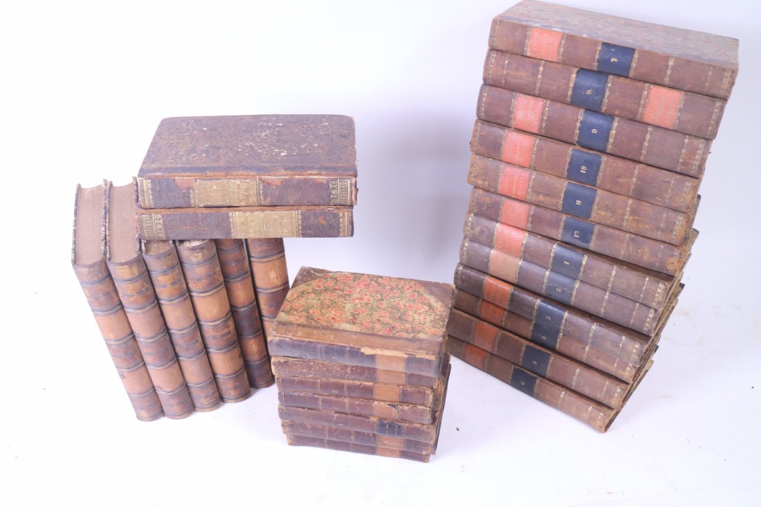 Lot of 28 German French Leather Books Multi-volume Sets (1 of 10)