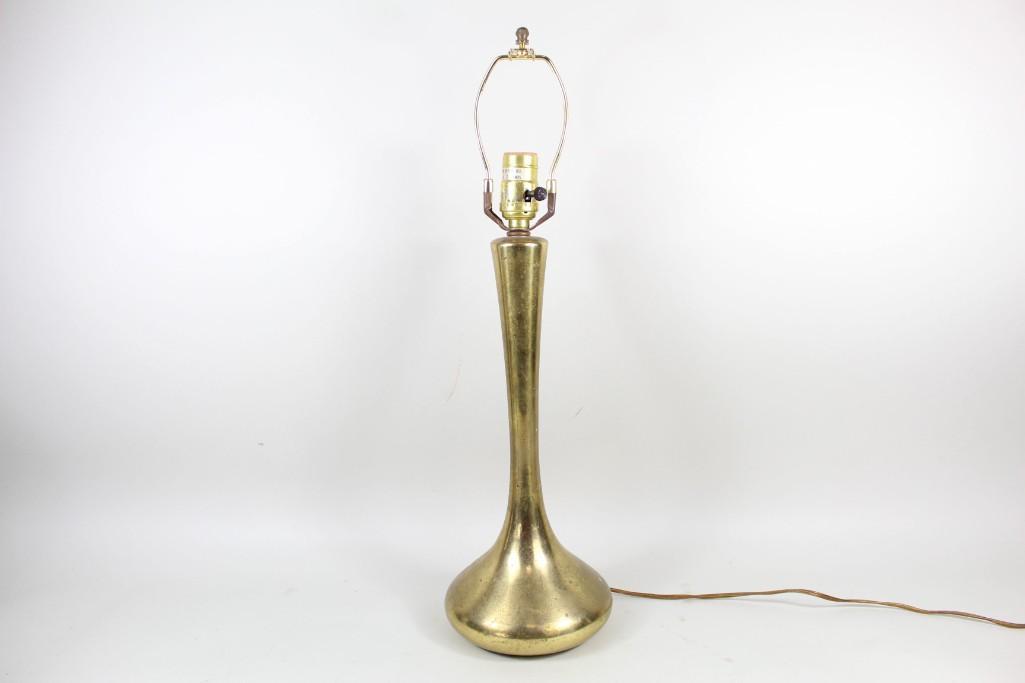 Mid-Century Modern Brass Laurel Lamp Round Base,Brass (1 of 6)