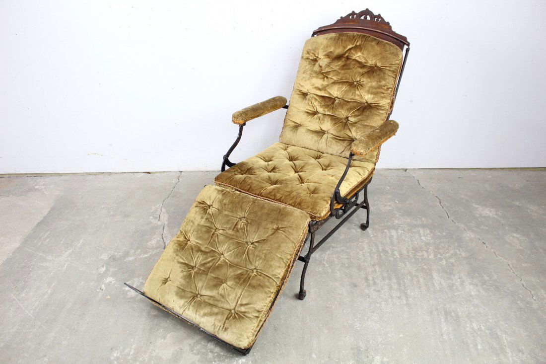 Antique Cast Iron Campaign Chair/Daybed, All Original (1 of 18)
