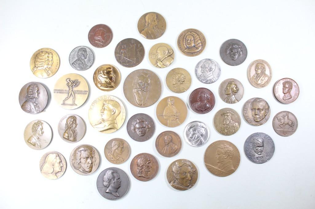 Lot of 35+ Bronze Composer Medals,Stiasny,Haswell (1 of 12)