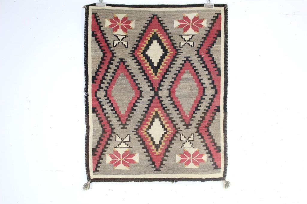 Navajo Wool Rug,Geometric Pattern,Red,Brown,Black,Cream (1 of 7)