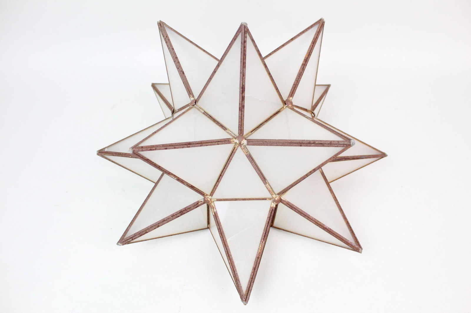 Antique Moravian Star Glass Sconce Light Cover,2of2 (1 of 12)