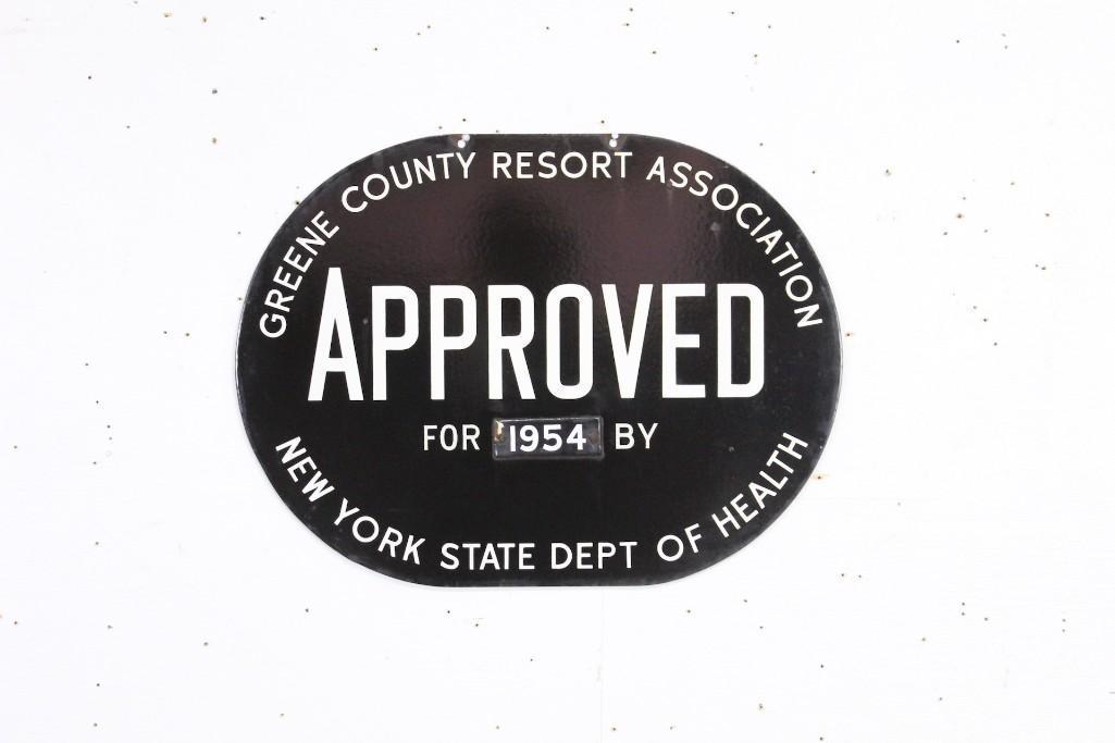 Mid-Century Modern Green County New York Enamel Sign (1 of 4)