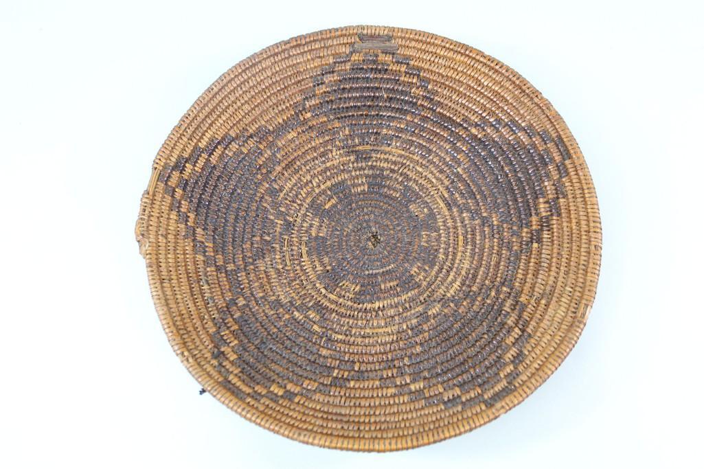 19th C.Antique Native American Apache Basket W Flower (1 of 8)