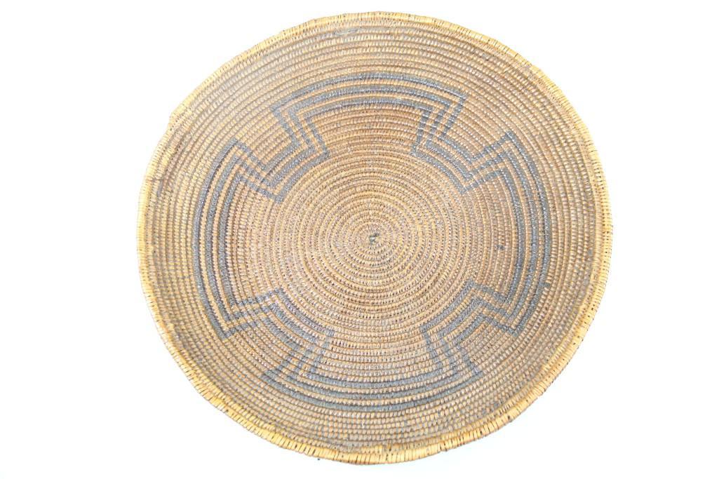 19th C Native American Apache Basket W Geometric Cross (1 of 8)