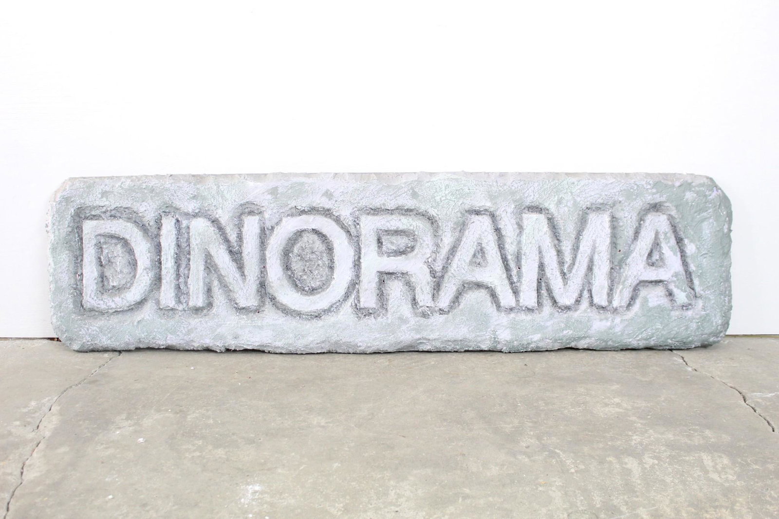 Large Folk Art Dinorama Dinosaur Sign Children's Museum: Large Folk Art Dinorama Dinosaur Sign Children's Museum. This is a large display sign from the Utica Children's Museum dinosaur exhibition. It is made out of Styrofoam and made to look like st