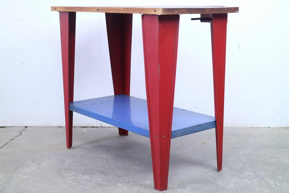 Mid-Century Modern Childs Wood & Metal Workbench,Blue (1 of 9)