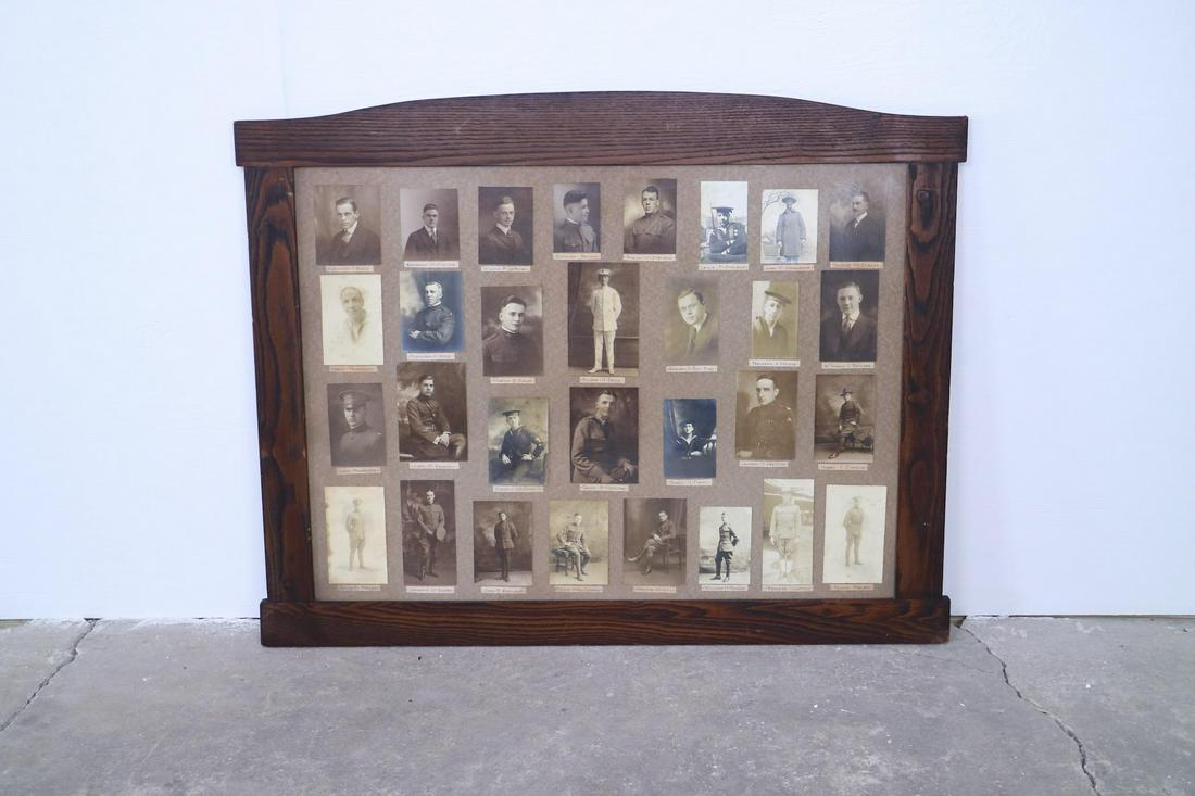 Wooden Framed Set of American Military Men Photos,WWI (1 of 8)