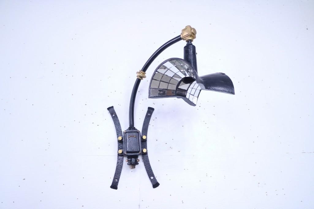 Industrial Cast Iron Wall Lamp Fixture,Mirrors,Black (1 of 7)