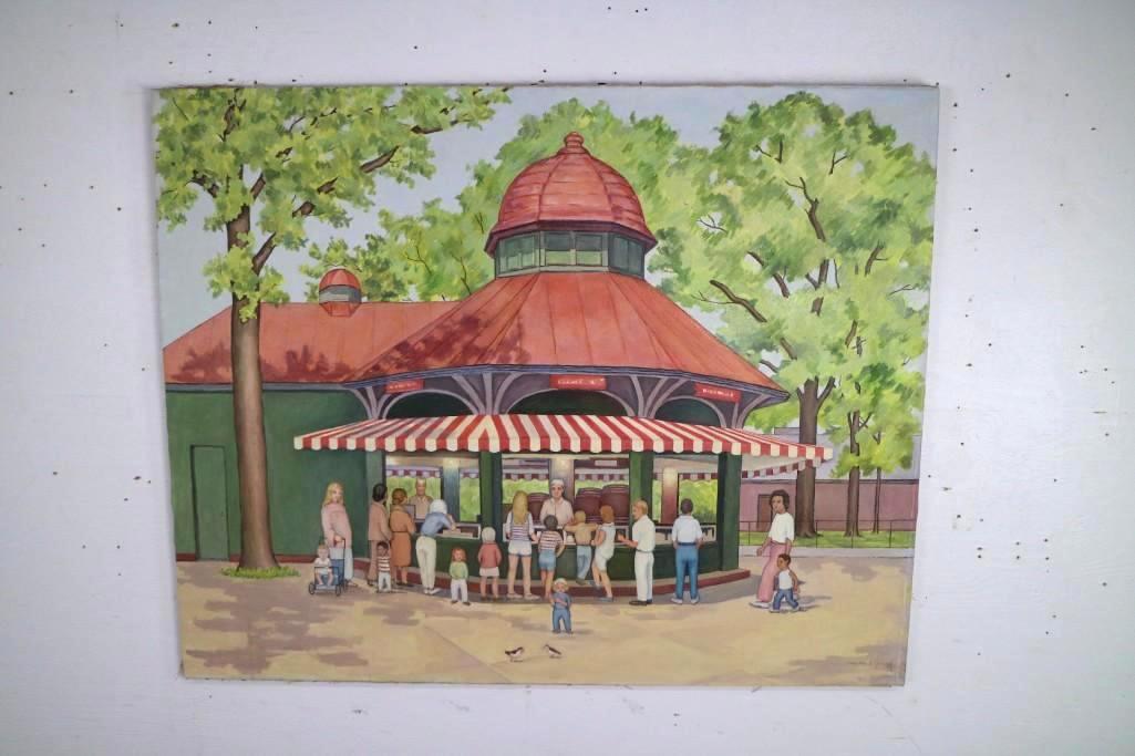 Oil/Linen Painting, P. Snyder, Chicago Lincoln Park Zoo (1 of 6)