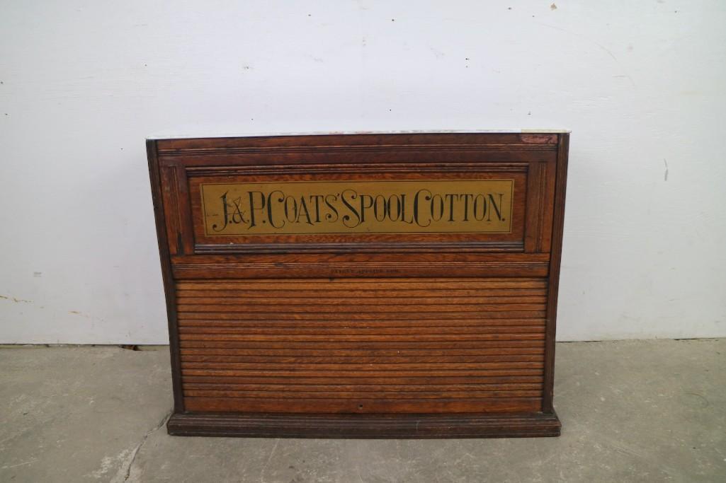 J & P coats Spool Cotton Spool Oak Wood Store Display (1 of 6)