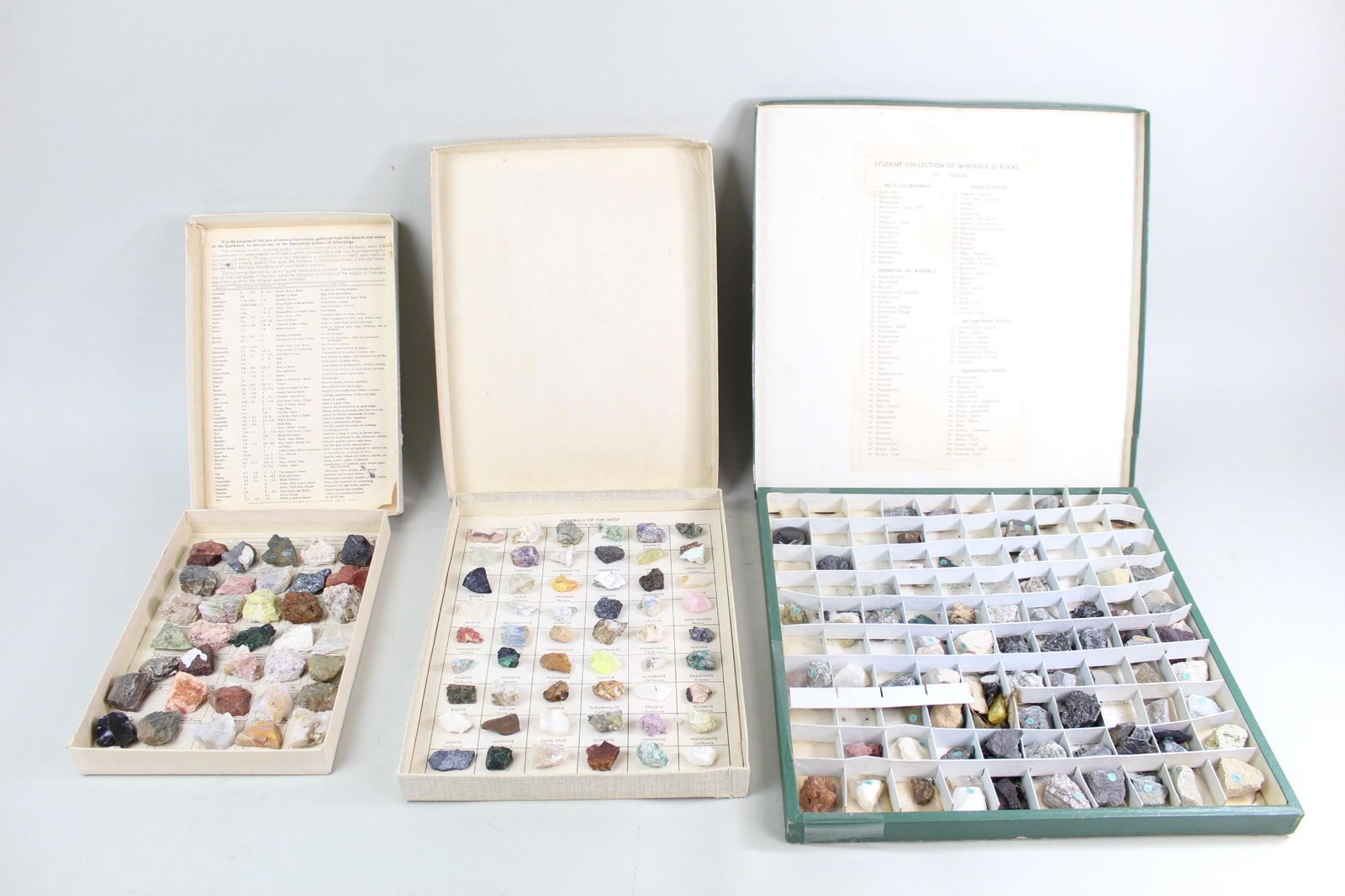 Lot of 3 Mineral & Rock Labeled Display Boxes,Museum (1 of 19)