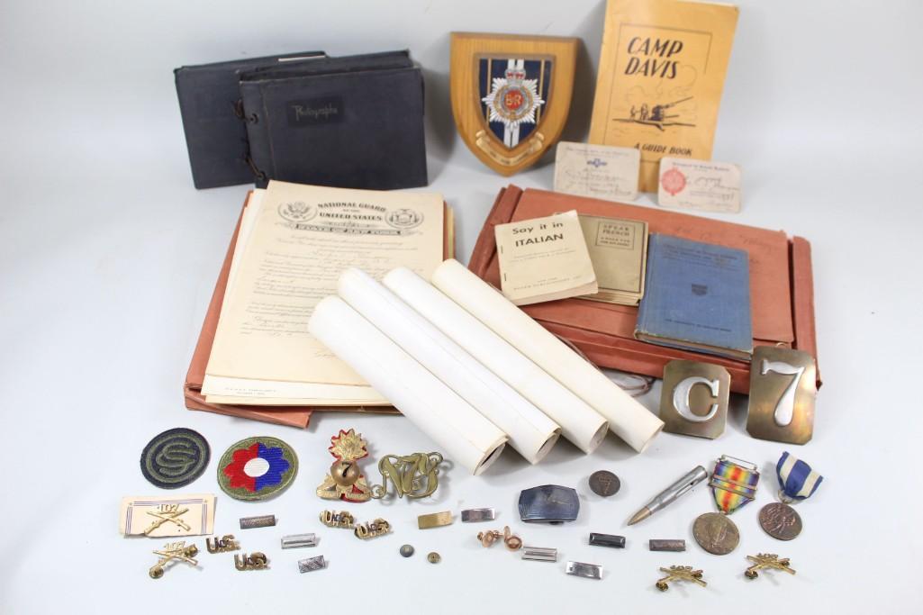 Lot of WWI Memorabilia, Army Certificates, Photos, Book (1 of 17)