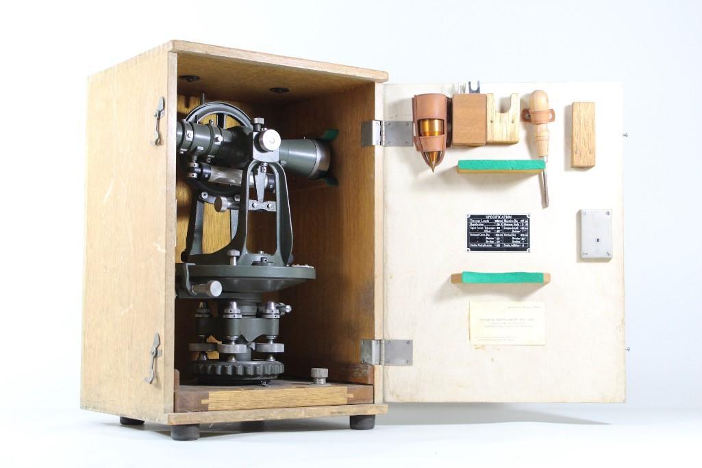 Industrial Surveyor's Transit in Custom Wooden Case (1 of 6)