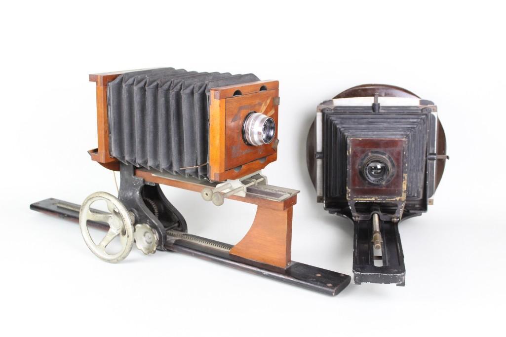 Elmwood Pattern Pair of Camera Bellows with Wood Frames (1 of 10)