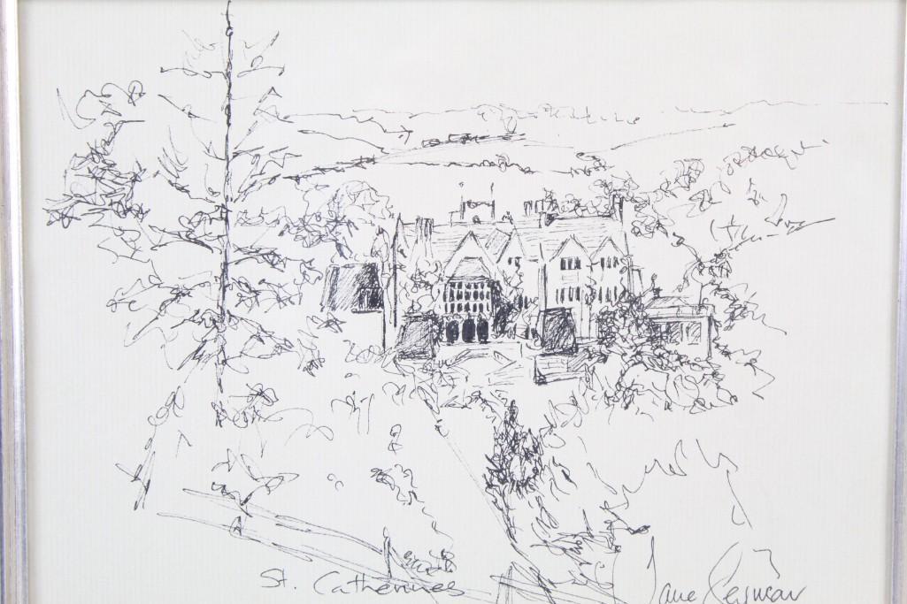 Framed Jane Seymour Signed Drawing St Catherine's Court (1 of 7)